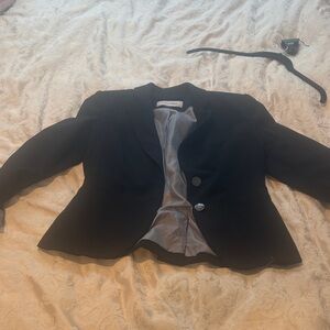Calvin Klein Elegant Black Blazer with Metallic Accents